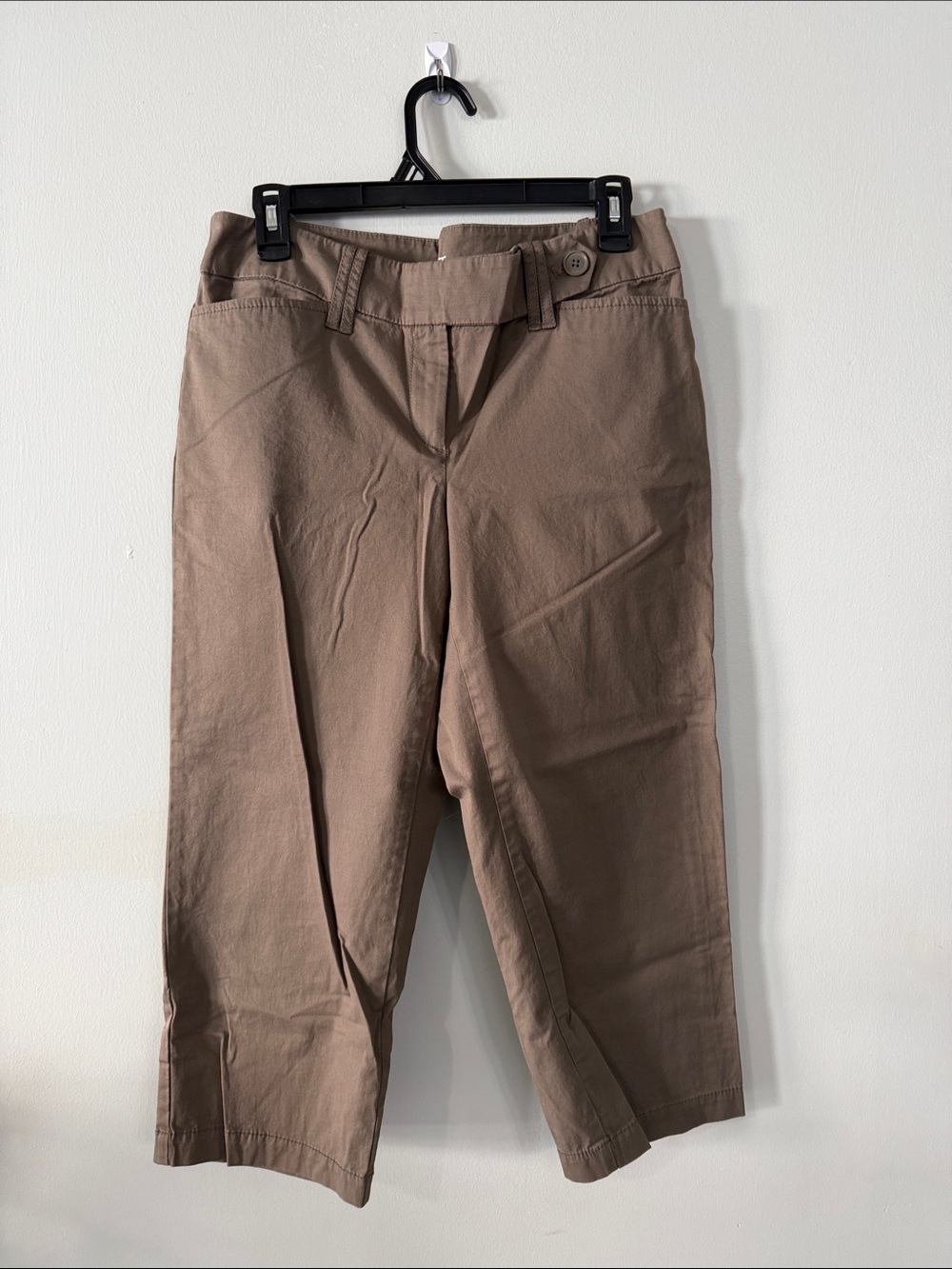 LOFT Taupe Cropped Ankle Pants